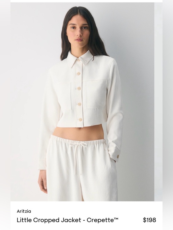 Aritzia Jackets & Blazers - New! Aritzia Wilfred Little Cropped Jacket - Crepette™, light birch, size small